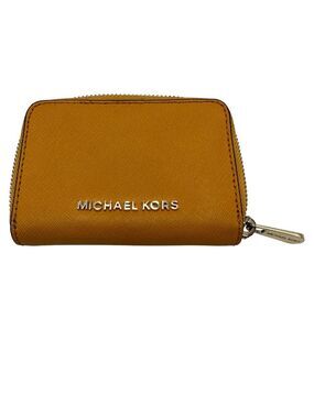 Michael Kors Jet Set Travel Medium Zip Around Card Case Wallet in Jasmine Yellow